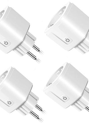 4 шт. комплект розумних розеток smart plug works with amazon alexa-zigbee розетки з таймером
