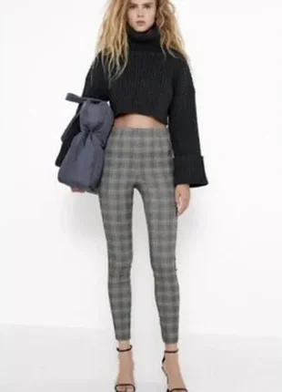 Штани-легінси zara в клітинку, як нові
