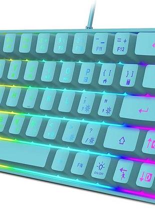 Игровая клавиатура snpurdiri 60% membrane gaming keyboard компактная портативная проводная usb клавиатура