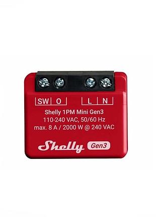 Умный wifi-переключатель shelly 1pm mini gen3 миниатюрное реле для управления и контроля тока