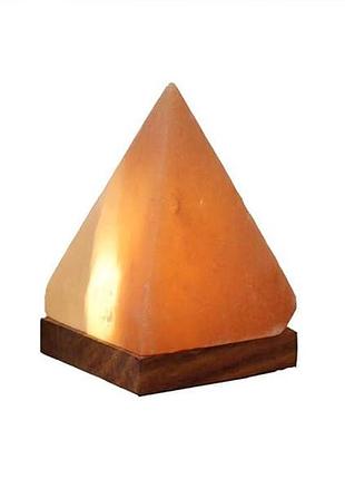 Соляная лампа с деревянным основанием 7x7x11 см himalaya salt dreams пирамида из натурального кристалла соли