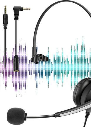 Дротова моногарнітура wantek a681n 3,5 мм одностороння гарнітура з мікрофоном шумозаглушенням