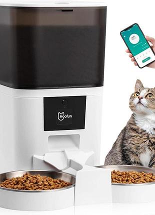 Автоматическая кормушка для домашних животных 6 л hoofun automatic pet feeder умная кормушка для питомцев