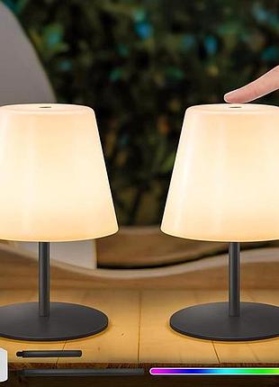 2 шт. светодиодная настольная лампа led table lamp беспроводная настольная мини rgb-лампа