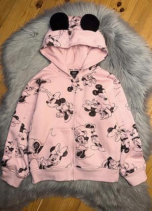 Супер крута стильна тепла кофта зірка minnie mouse на дівчинку 6/7р primark