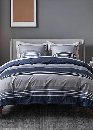 Комплект постельного белья 200x200/2х80x80см bedsure duvet cover set микрофибровый комплект белья в полоску с застежками-молниями