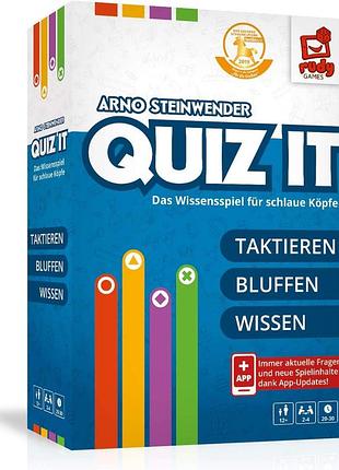 Інтерактивна гра-вікторина rudy games quiz гра з застосунком від 12 років для 2-4 гравців, німецькою мовою