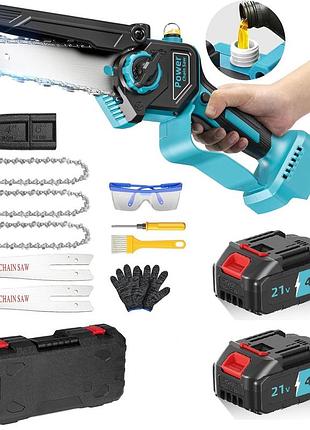 Мініланцюгова пила cordless power chain saw 6c10s акумуляторна електрична міні бензопила для різання дерева