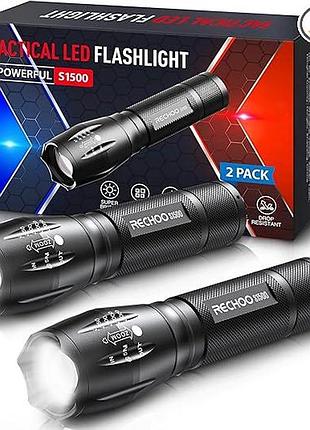 2 шт. світлодіодні ліхтарики tactical led flashlight s1500 яскраві тактичні ліхтарі, 5 режимів освітлення