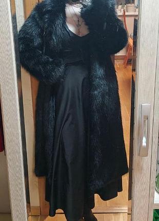 Эко шубка черная fur coat 2