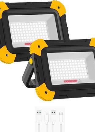 Комплект з 2 акумуляторних led-ліхтарів natpow led lights ts-f0220 6000 k портативний робочий ліхтар
