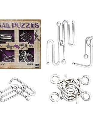 Набор металлических головоломок ball puzzless 3d puzzle 473204, 4 штуки