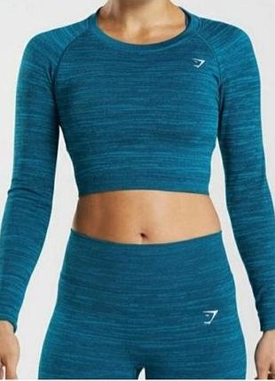 Форма: оригинальный бесшовный кроп-топ gymshark vital seamless long sleeve crop top