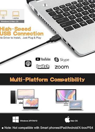 Комп'ютерний мікрофон elegiant portable plug & play microphone egm-04 конденсаторний ігровий мікрофон 2