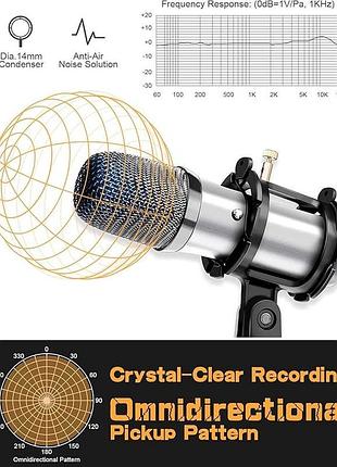 Комп'ютерний мікрофон elegiant portable plug & play microphone egm-04 конденсаторний ігровий мікрофон 5