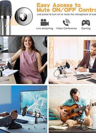 Комп'ютерний мікрофон elegiant portable plug & play microphone egm-04 конденсаторний ігровий мікрофон 7