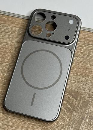 Чохол на iphone 15 pro сірий з магнітом магсейф gray premium matte
