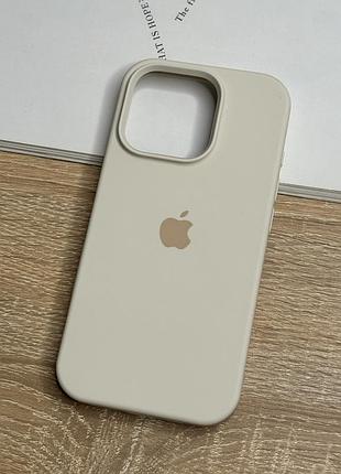 Силіконовий чохол на iphone 16 pro, протиударний з мікрофіброю, молочний білий (antique white)