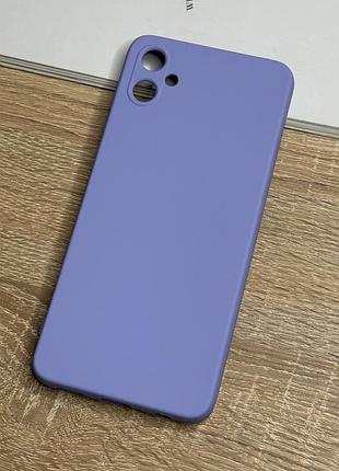 Силиконовый чехол на samsung galaxy a05, бузковый противоударный с защитой камеры и микрофиброй