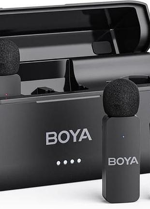 Беспроводной петличный микрофон boya 4-channel mini wireless microphona series by-v4d 4 петличные микрофоны и передатчик lighting