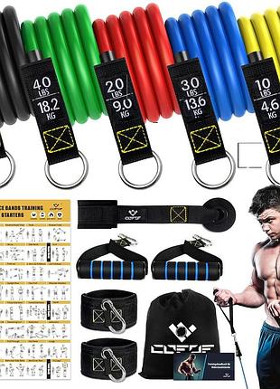 Набір еластичних стрічок для тренувань cofof resistance bands set dclld5s-jh01 набір еспандерів із ручками