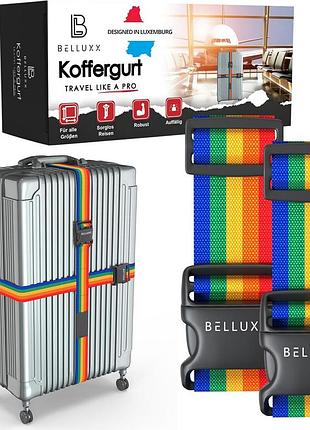 2 шт. ремень для багажа belluxx koffergurt pp-rainbow-b001 надежный ремень для чемодана