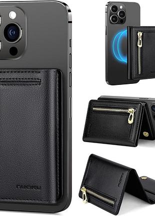 Минималистичный кардхолдер nuoku minimalist card wallet кожаный магнитный кошелек для iphone