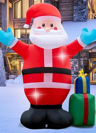 Надувний санта-клаус 1.8 м inflatables santa claus декоративна надувна фігура санти-клауса