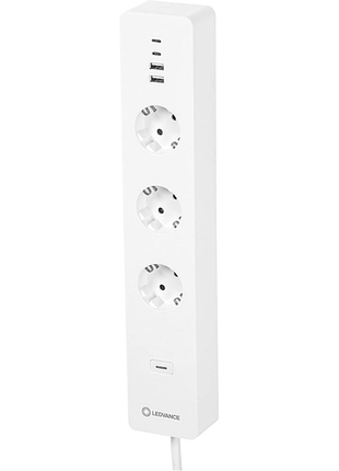 Мережевий фільтр з wi-fi ledvance wi-fi multi power socket eu подовжувач на 3 розетки + 2 usb і 2 type-c виходу 4