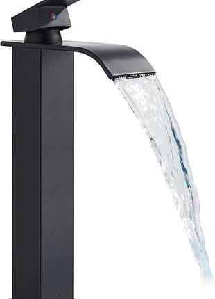 Высокий однорычажный смеситель для ванной комнаты sanitary wares водопадный матовый кран для раковины