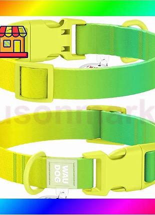 Bs нашийник для собак best mix нейлоновий waudog nylon recycled c qr паспортом, градієнт, пластиковий bas77/n