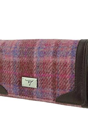 Длинный твидовый женский  кошелек harris tweed bute