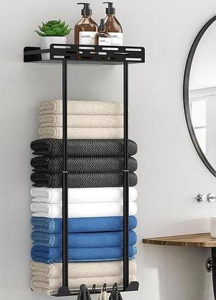 Вішалка для рушників dohomai telecopic style shelf настінний металевий тримач для рушників із 2 полицями