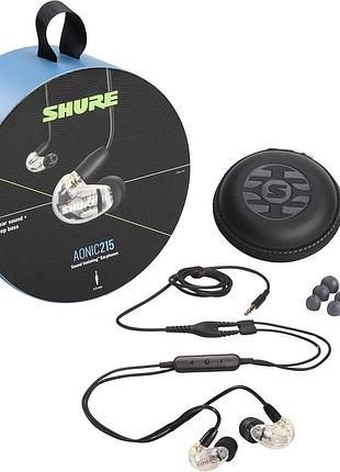 Дротові навушники shure aonic 215 звукоізолювальні дротові навушники з кейсом для зберігання