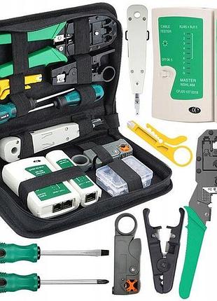 Набор инструментов для ремонта сети doublecare rj45 комплект для тестирования сетевых кабелей 10 в 1