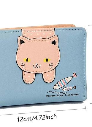 Кошелек queerelele cat small zip blue 2