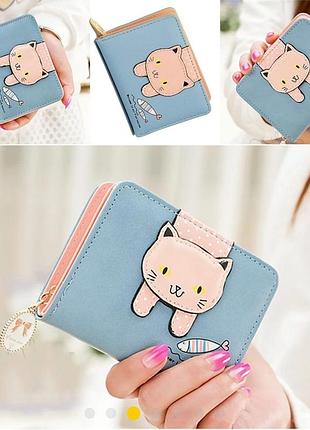 Гаманець queerelele cat small zip blue