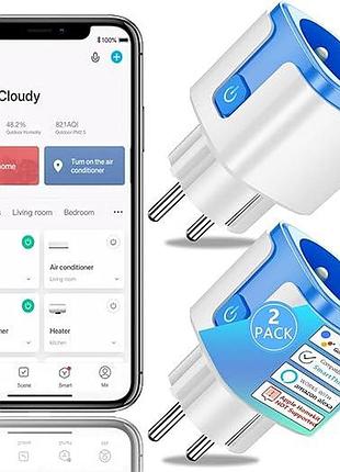 2 шт. розумна розетка bsd33-f smart plug розетка з таймером, wi-fi розетка для побутової техніки