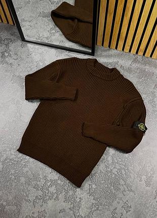 Свитер, кофта вязаная мужская теплая stone island