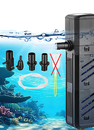 Аквариумный насос с фильтром hy-1500f ac 220-240v 50hz aqua pump 15 вт 1500 л/ч внутренний фильтр с помпой для аквариума
