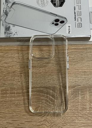 Чохол на iphone 15 pro прозорий з tpu бортиками, ударостійкий anti-drop