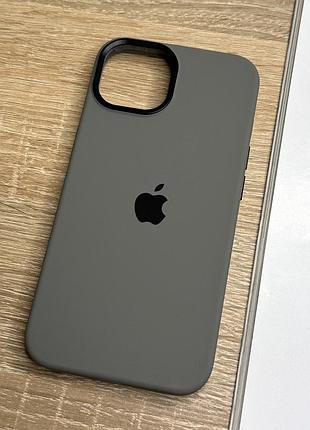 Силіконовий сірий чохол на iphone 14 із м'якою підкладкою, захищений матовий silicone design