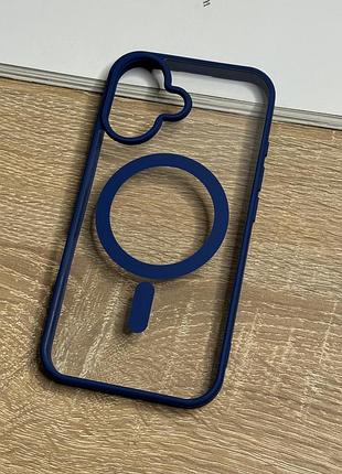 Чохол на iphone 16 з magsafe прозорий ударостійкий tpu anti-drop 6. синій