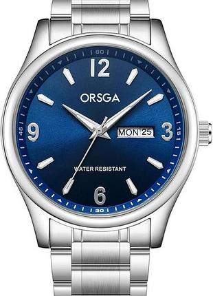 Мужские наручные часы orsga men's metal watch кварцевые часы с синим циферблатом