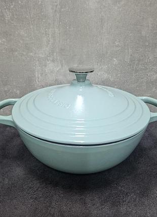 Каструля-сотейник royal grace rg8903b чавунна емальнована 3 л 26 см блакитний