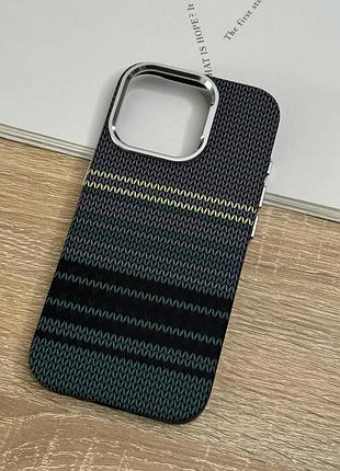 Чехол на iphone 16 pro с magsafe, пластиковый в карбоновом стиле carbon matte elite d3