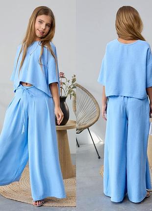 Легкий костюм, костюм для дівчинки літній 146