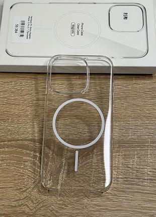 Чохол на iphone 15 pro прозорий не жовтіє, ударостійкий white thin magnetic