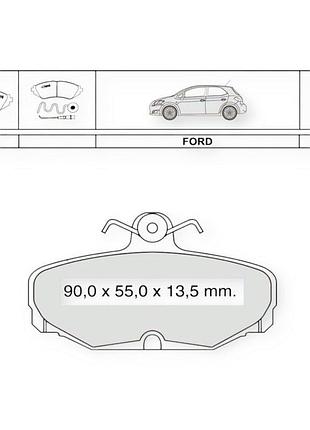 Колодки тормозные ford scorpio (1992-1998), sierra (1987-1992) задние dafmi-intelli