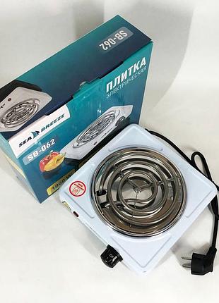 Кухонна плита для маленької кухні sea breeze sb-062 1000 вт, плита побутова переносна ic-17